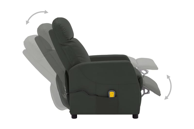 Massagefåtölj antracit konstläder - Grå - Skinnfåtölj & läderfåtölj - Massagestol & massagefåtölj