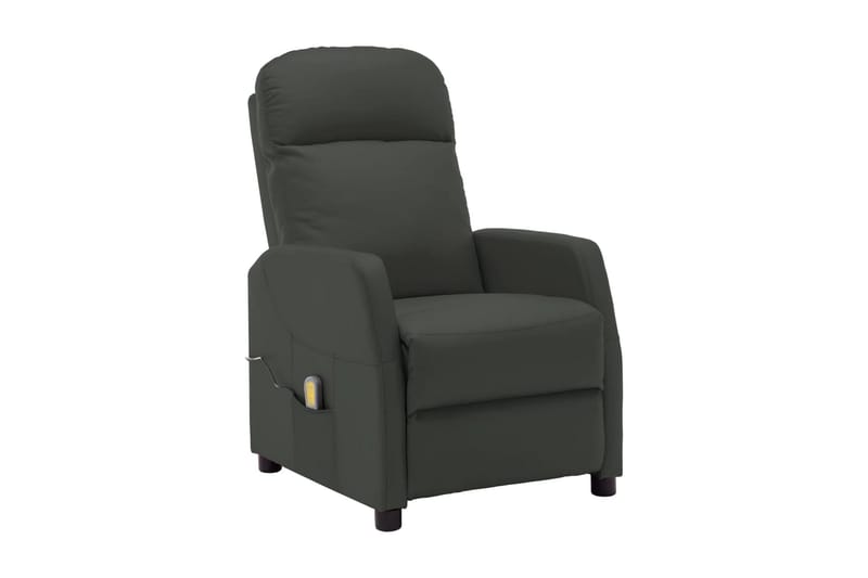 Massagefåtölj antracit konstläder - Grå - Skinnfåtölj & läderfåtölj - Massagestol & massagefåtölj