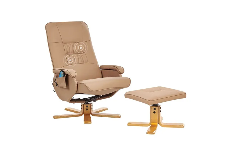 Massagestol Relaxpro, Brunt, ljust trä