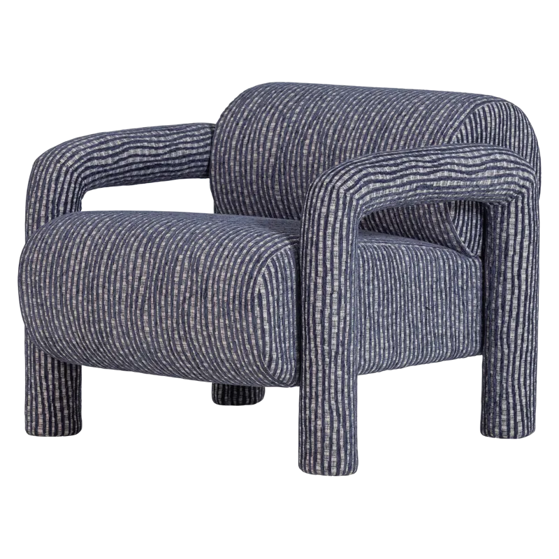 Fåtölj med Mönster Lenny, Grå/Blå