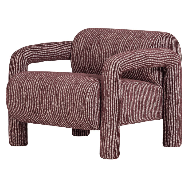 Fåtölj med Mönster Lenny, Vinröd