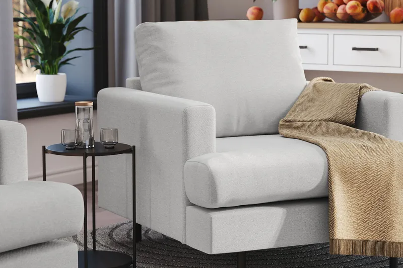 Menard Compact Fåtölj - Ljusgrå - Möbler - Fåtölj & stolar - Fåtölj