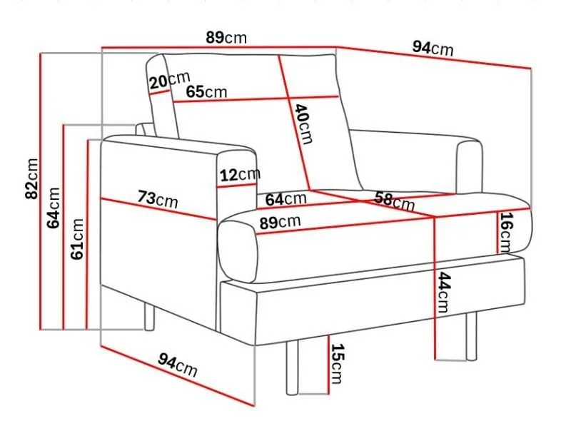 Menard Compact Fåtölj - Mörkgrå - Möbler - Fåtölj & stolar - Fåtölj