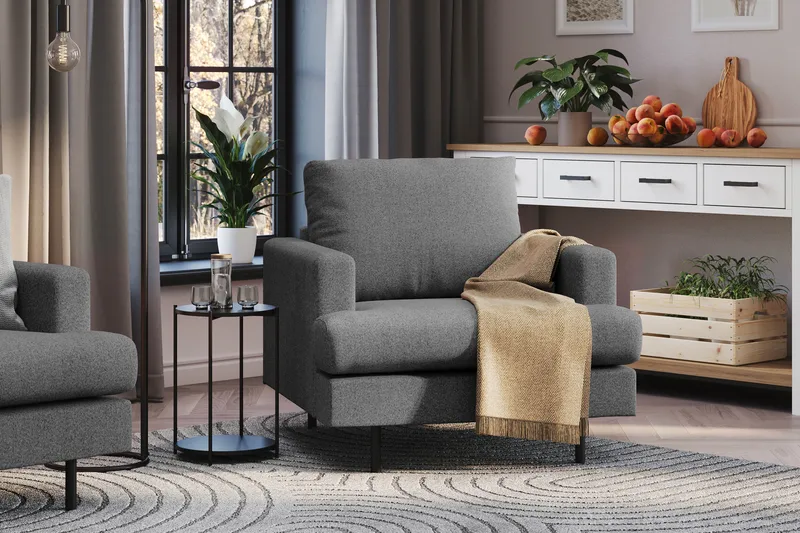 Menard Compact Fåtölj - Mörkgrå - Möbler - Fåtölj & stolar - Fåtölj