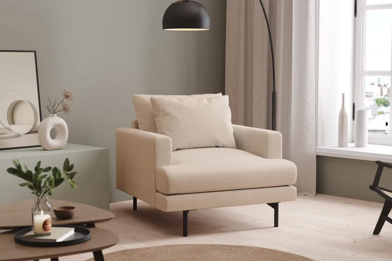 Menard Djup Fåtölj 97 cm Bred - Beige / Ljus - Möbler - Fåtölj & stolar - Fåtölj