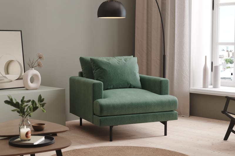 Menard Fåtölj - Grön - Möbler - Fåtölj & stolar - Fåtölj - Sammetsfåtölj