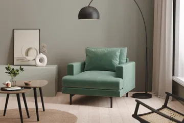 Menard Fåtölj - Grön - Möbler - Fåtölj & stolar - Fåtölj - Sammetsfåtölj