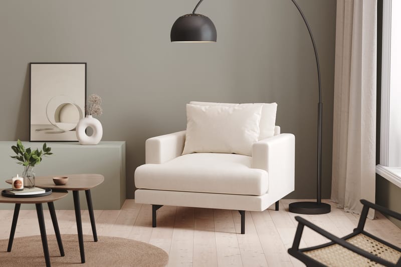 Menard Fåtölj - Ljusbeige - Möbler - Fåtölj & stolar - Fåtölj - Sammetsfåtölj