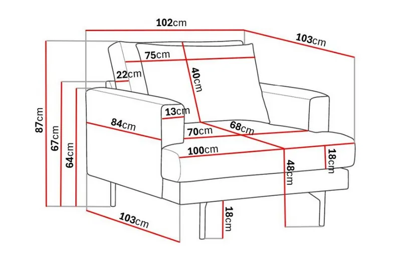 Menard Fåtölj - Mörkgrå - Möbler - Fåtölj & stolar - Fåtölj