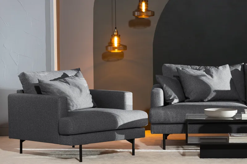 Menard Fåtölj - Mörkgrå - Möbler - Fåtölj & stolar - Fåtölj