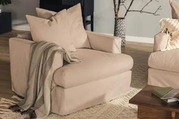 Menard Fåtölj Tvättbar & avtagbar klädsel - Beige - Möbler - Fåtölj & stolar - Fåtölj