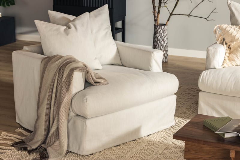 Menard Fåtölj Tvättbar & avtagbar klädsel - Linnebeige - Möbler - Fåtölj & stolar - Fåtölj