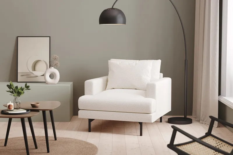 Menard Fåtölj - Vit Bouclé - Möbler - Fåtölj & stolar - Fåtölj