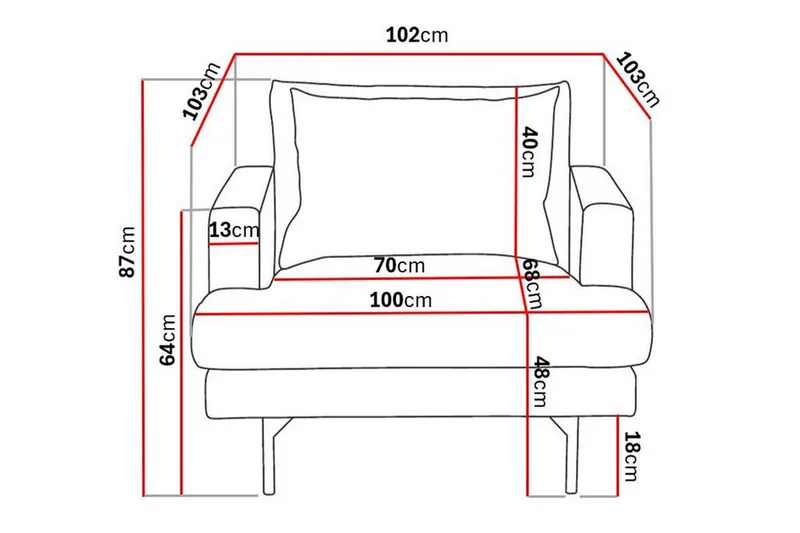 Menard Stor Fåtölj Manchester Tyg - Ljus Beige - Möbler - Fåtölj & stolar - Fåtölj