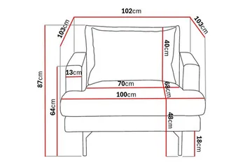 Menard Stor Fåtölj Manchester Tyg - Ljus Beige - Möbler - Fåtölj & stolar - Fåtölj