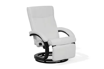 Might Oval Reclinerfåtölj i Konstläder med Metallunderrede - Vit - Möbler - Fåtölj & stolar - Fåtölj