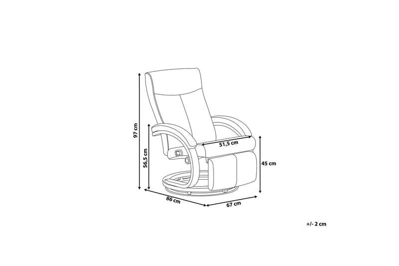Might Oval Reclinerfåtölj i Konstläder med Metallunderrede - Vit - Möbler - Fåtölj & stolar - Fåtölj
