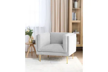 Fåtölj Moen - Grå, guld - Möbler - Fåtölj & stolar - Fåtölj