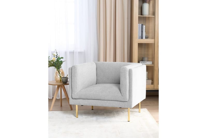 Fåtölj Moen - Grå, guld - Möbler - Fåtölj & stolar - Fåtölj