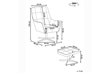Molle Oval Svängbar Fåtölj i Tyg med Metallunderrede - Ljusgrå - Möbler - Fåtölj & stolar - Fåtölj