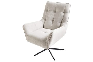 Molle Oval Svängbar Fåtölj i Tyg med Metallunderrede - Ljusgrå - Möbler - Fåtölj & stolar - Fåtölj