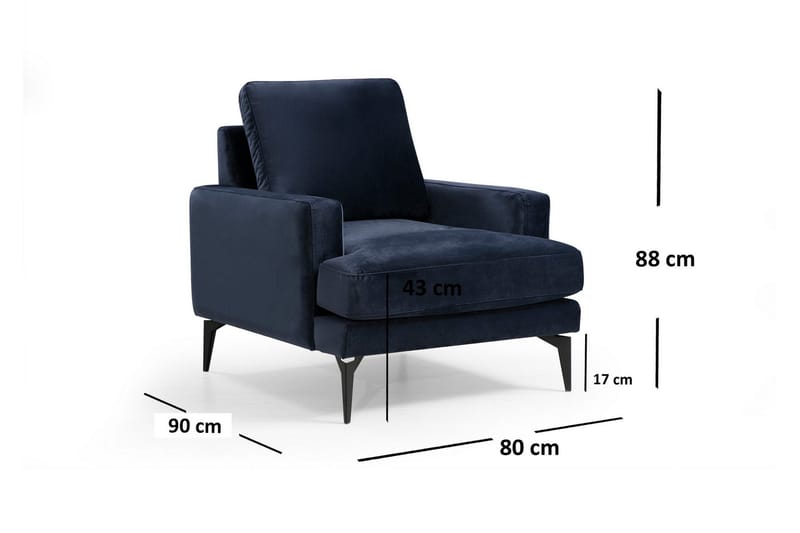 Mukes Fåtölj med Armstöd - Blå - Möbler - Fåtölj & stolar - Fåtölj