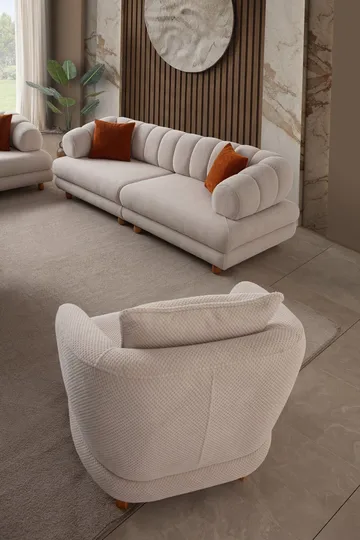 Munemori Öronlappsfåtölj 81x76x81 cm - Beige - Möbler - Fåtölj & stolar - Fåtölj - Öronlappsfåtölj