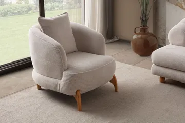 Munemori Öronlappsfåtölj 81x76x81 cm - Beige - Möbler - Fåtölj & stolar - Fåtölj - Öronlappsfåtölj