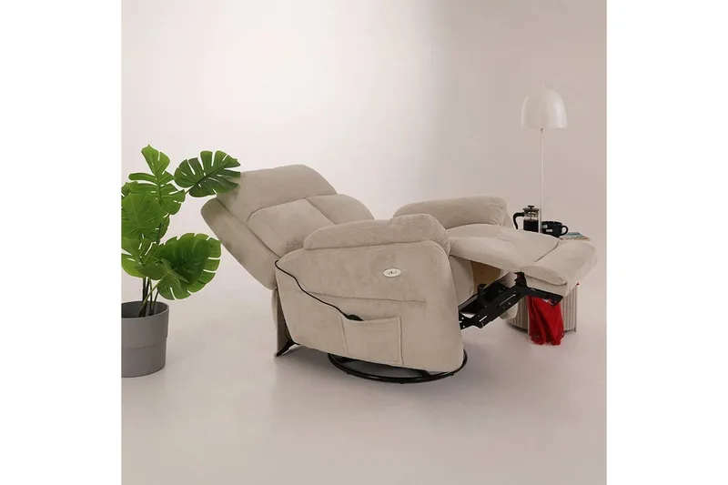 Navren Reclinerfåtölj Elektrisk - Krämvit - Möbler - Fåtölj & stolar - Fåtölj - Biofåtölj & reclinerfåtölj