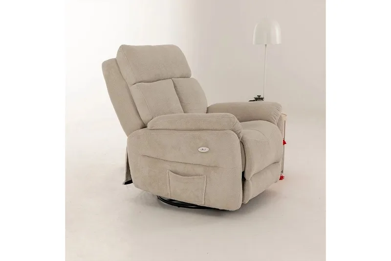 Navren Reclinerfåtölj Elektrisk - Krämvit - Möbler - Fåtölj & stolar - Fåtölj - Biofåtölj & reclinerfåtölj