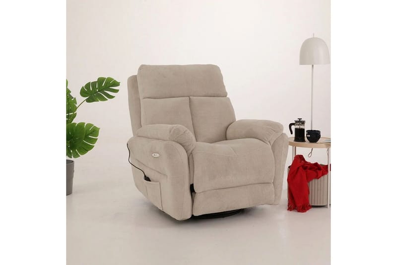 Navren Reclinerfåtölj Elektrisk - Krämvit - Möbler - Fåtölj & stolar - Fåtölj - Liggfåtölj