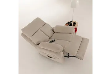 Navren Reclinerfåtölj Elektrisk - Krämvit - Möbler - Fåtölj & stolar - Fåtölj - Liggfåtölj