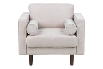 Fåtölj Nurmo - Beige, mörkt trä - Möbler - Fåtölj & stolar - Fåtölj