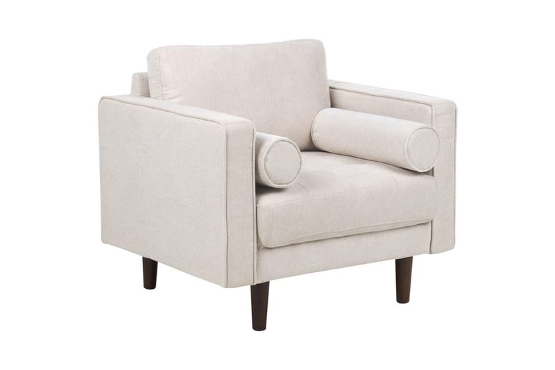 Fåtölj Nurmo, Beige, mörkt trä