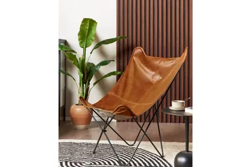 Fåtölj Nybro - Brun, Svart/Konstläder - Möbler - Fåtölj & stolar - Fåtölj