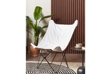 Fåtölj Nybro - Vit, Svart/Sammet - Möbler - Fåtölj & stolar - Fåtölj