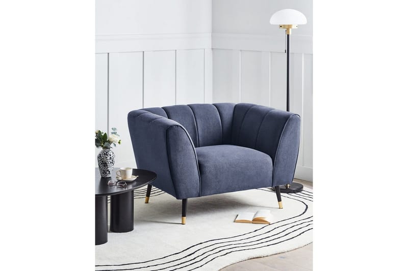 Fåtölj Orsta - Blå, svart, guld - Möbler - Fåtölj & stolar - Fåtölj