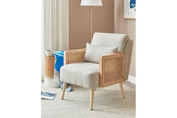 Fåtölj Orum - Beige, ljust trä - Möbler - Fåtölj & stolar - Fåtölj