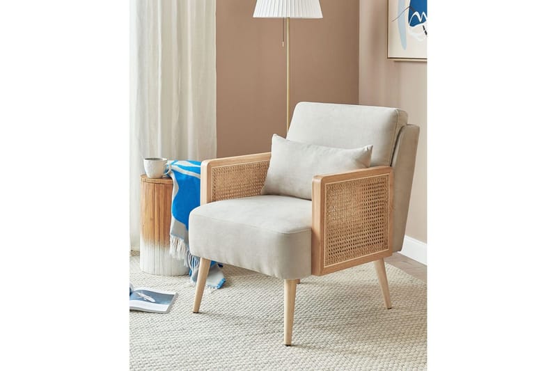 Fåtölj Orum - Beige, ljust trä - Möbler - Fåtölj & stolar - Fåtölj