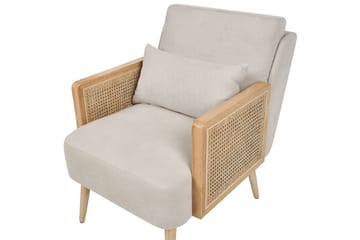 Fåtölj Orum - Beige, ljust trä - Möbler - Fåtölj & stolar - Fåtölj