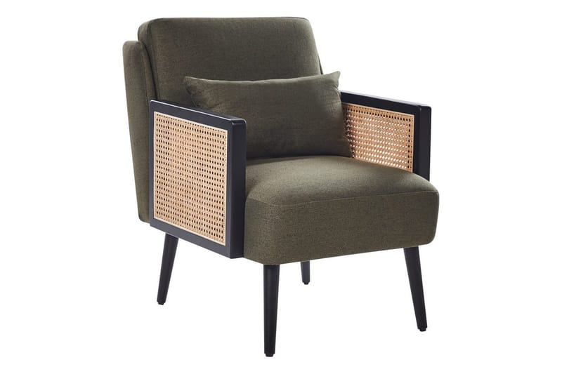 Fåtölj Orum, Grönt, ljust trä, svart