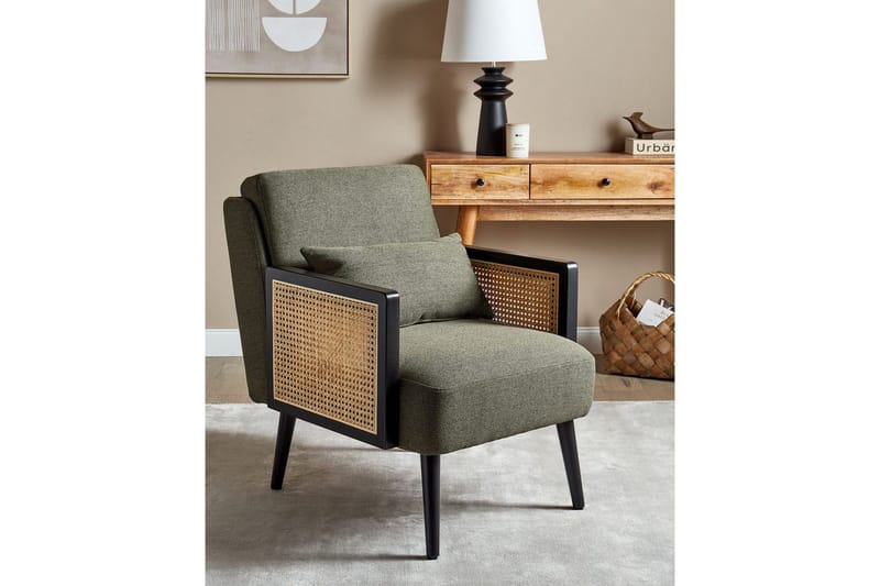 Fåtölj Orum - Grönt, ljust trä, svart - Möbler - Fåtölj & stolar - Fåtölj