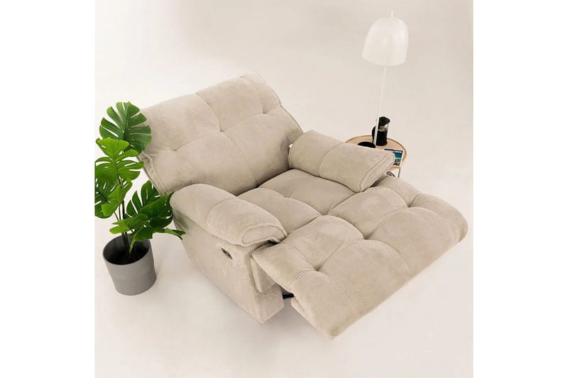 Osmara Reclinerfåtölj Elektrisk - Krämvit - Möbler - Fåtölj & stolar - Fåtölj - Biofåtölj & reclinerfåtölj