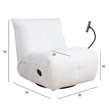 Recliner vilstol Selor med manuell mekanism - creme - Möbler - Fåtölj & stolar - Fåtölj - Biofåtölj & reclinerfåtölj