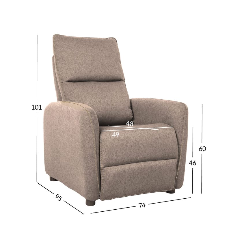 Reclinerfåtölj Örsvik med push back-mekanism - Beige - Möbler - Fåtölj & stolar - Fåtölj - Biofåtölj & reclinerfåtölj