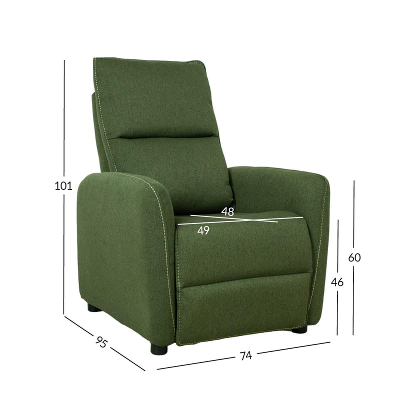 Reclinerfåtölj Örsvik med push back-mekanism - grön - Möbler - Fåtölj & stolar - Fåtölj - Biofåtölj & reclinerfåtölj