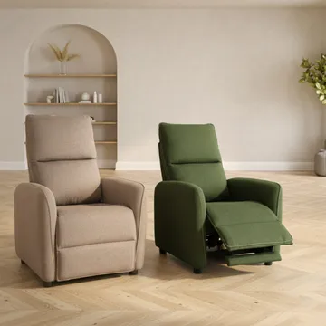 Reclinerfåtölj Örsvik med push back-mekanism - grön - Möbler - Fåtölj & stolar - Fåtölj - Biofåtölj & reclinerfåtölj
