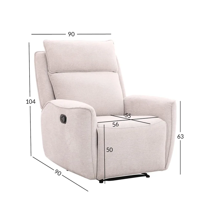 Reclinerfåtölj Östvik med manuell mekanism - beige - Möbler - Fåtölj & stolar - Fåtölj - Biofåtölj & reclinerfåtölj
