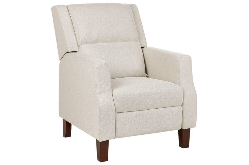 Reclinerfåtölj Egersund Beige/mörkt trä, Beige/mörkt trä