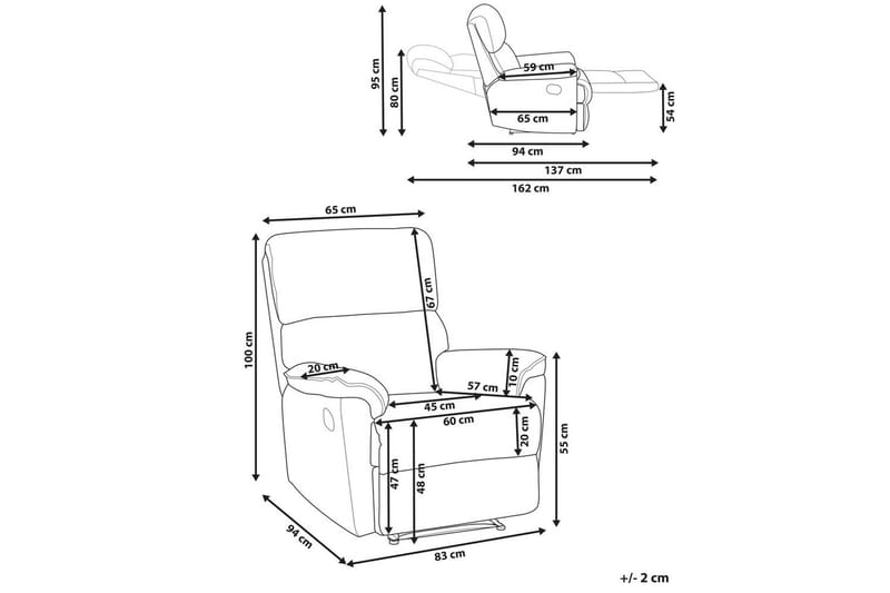 Reclinerfåtölj Everton - Beige - Möbler - Fåtölj & stolar - Fåtölj - Liggfåtölj